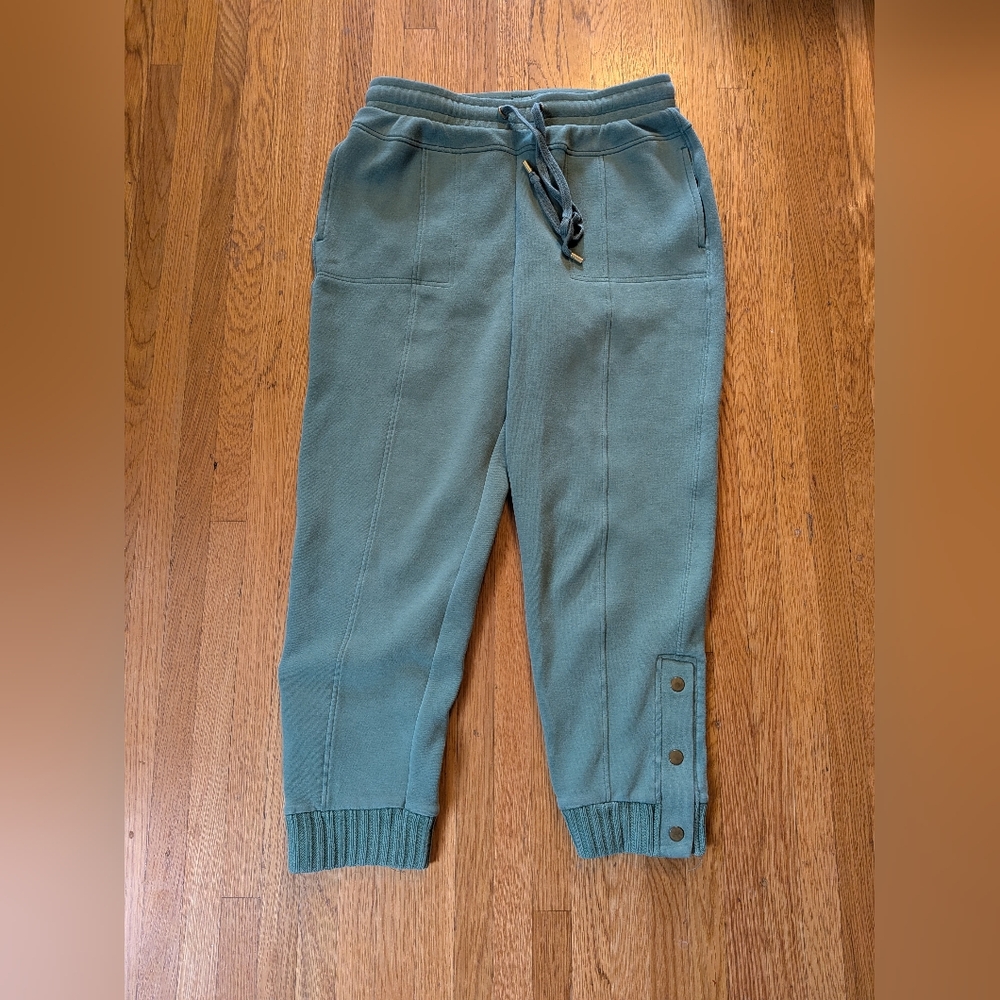 Anthropologie Saturday Sunday Cropped Joggers with snap detail Sz S - Picture 2 of 5